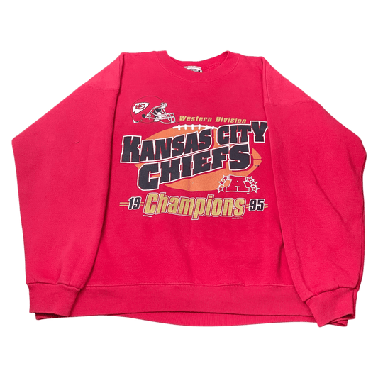 Vintage 1995 NFL Kansas City Chiefs Champions Crewneck Sweatshirt - Used