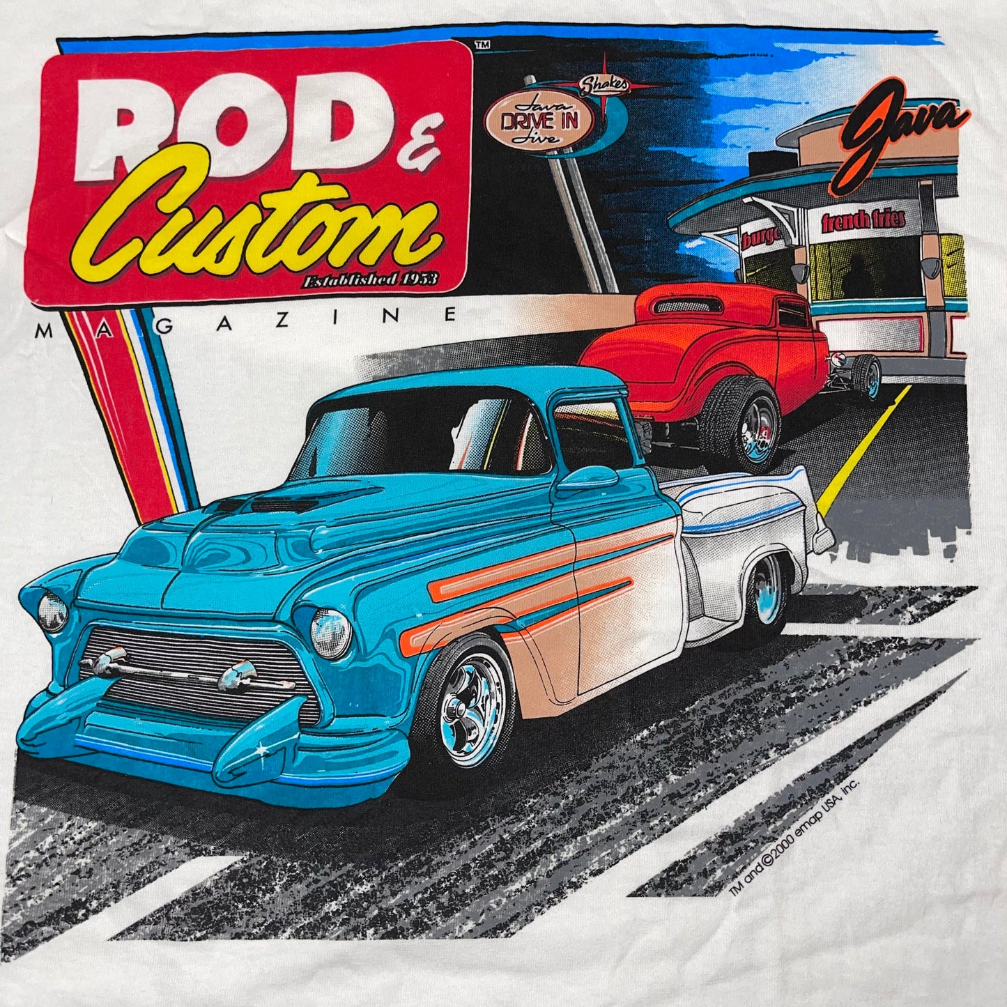 2000 Java Drive-In Hot Rod & Custom Cars T-Shirt - Used/Worn