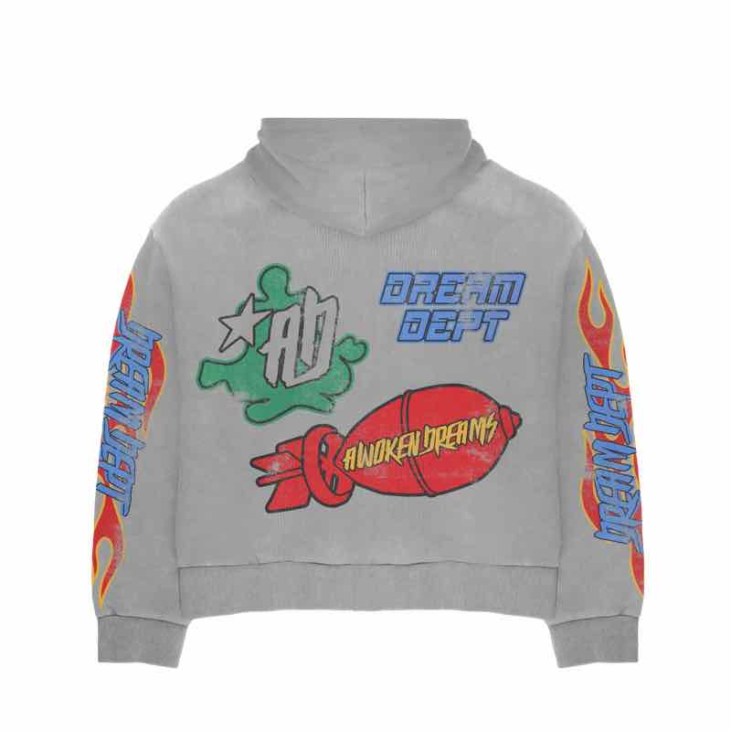 Awoken Dreams Dept Gray Zip Up Hoodie