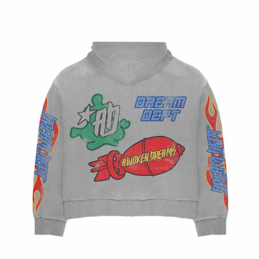 Awoken Dreams Dept Gray Zip Up Hoodie
