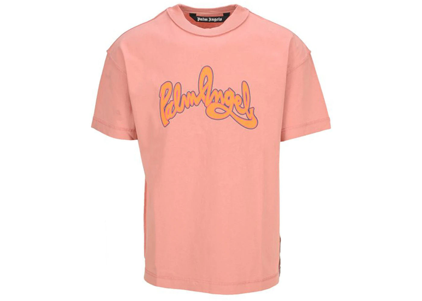 Palm Angels Seasonal Logo Inside Out Effect T-Shirt Pink Orange