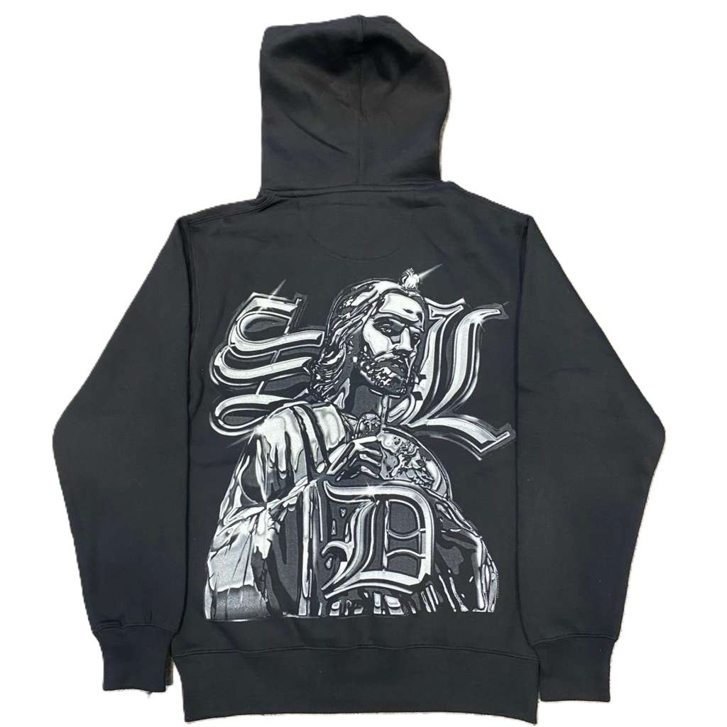 SDL Crown Logo Chrome Jesus Hoodie Black