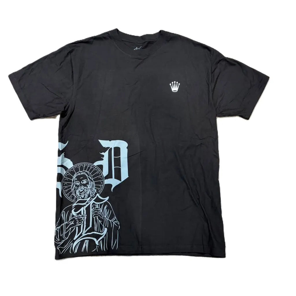 SDL Jesus Script Side Logo Tee Black/White