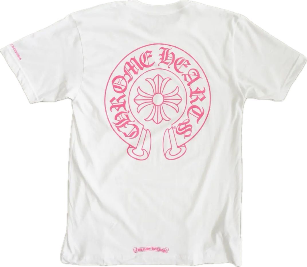 Chrome Hearts Horseshoe Logo Pocket T-Shirt White/Pink