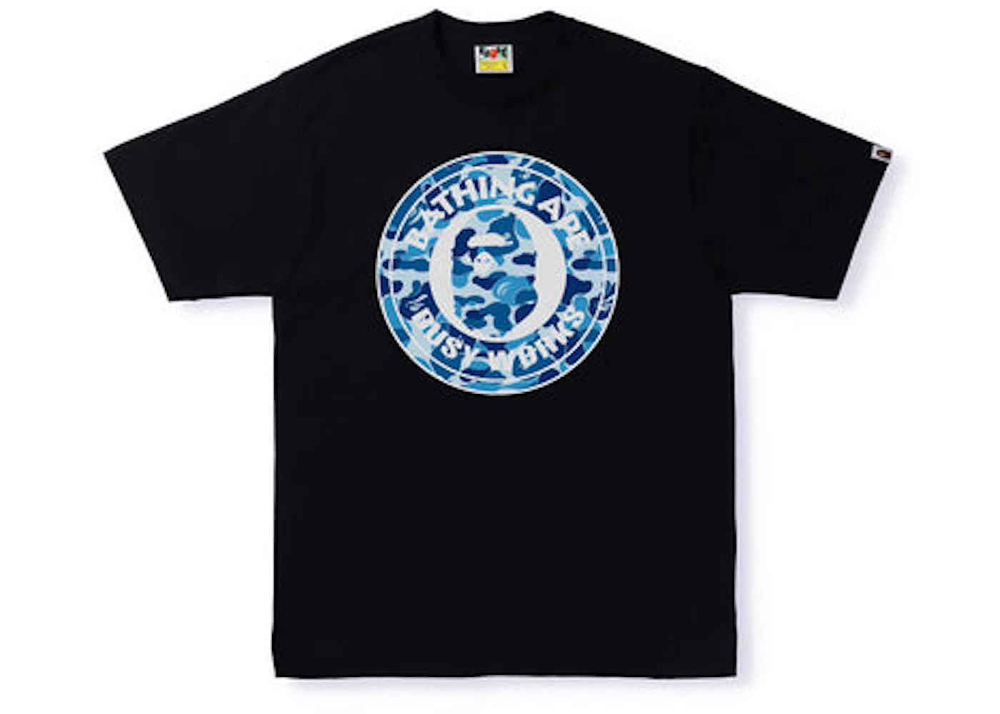 BAPE ABC Camo Single Color Busy Works Tee Black Blue