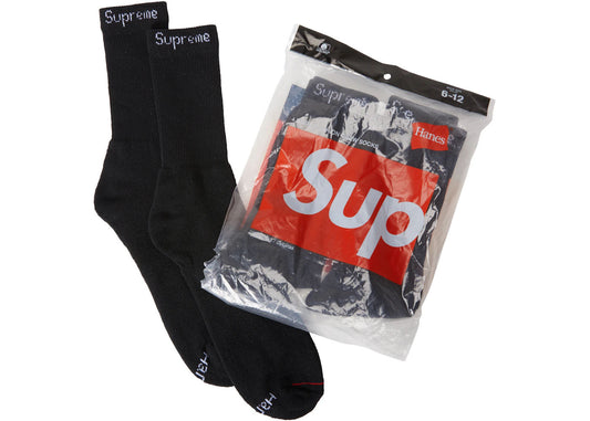 Supreme Hanes Crew Socks (1 Pair) Black