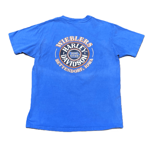 1990 Harley Davidson Wieblers Blue T Shirt - Used/Worn