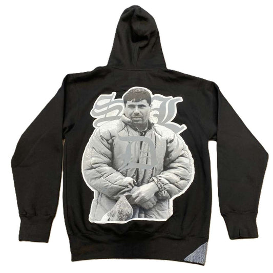 SDL Benjamin Photo Chapo Rhinestone Zip Up Hoodie Black