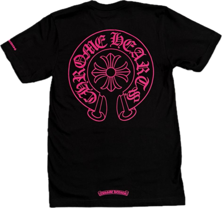Chrome Hearts Horseshoe Logo T-Shirt Black/Pink