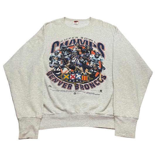Vintage 1997 NFL Denver Broncos Super Bowl Champs Crew Neck Sweatshirt - Used/Worn