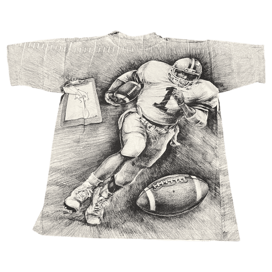 Vintage 1990s Football AOP T-Shirt - Used