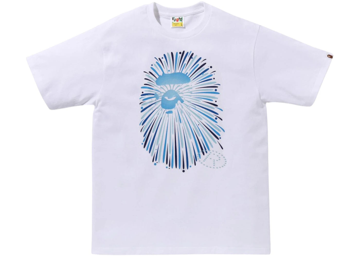 BAPE Ape Head Firework I Tee White/Blue