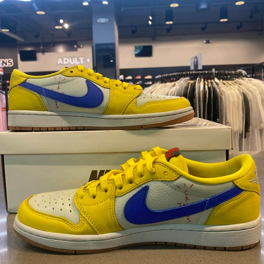 Jordan 1 Retro Low OG SP Travis Scott Canary (Women's) Size 9.5W DZ4137-700 - Pre-Owned