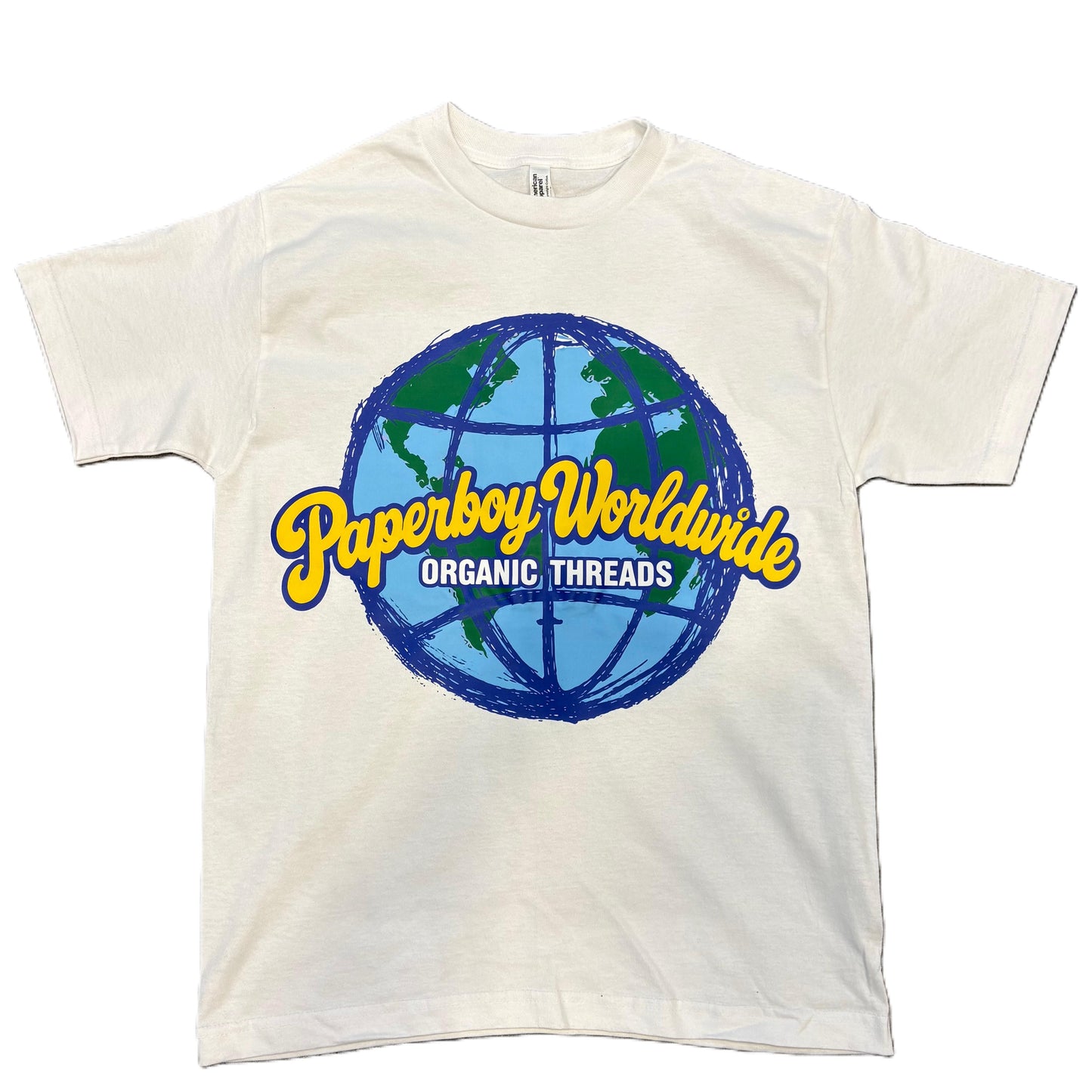 Paper Boy Worldwide Globe Tee White/Blue