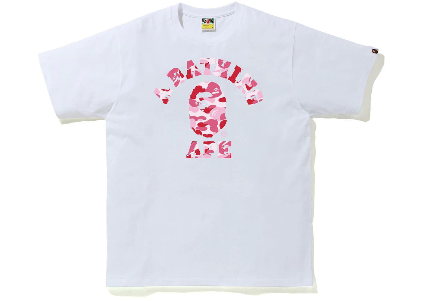 BAPE ABC Camo College Tee White/Pink