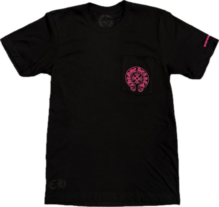 Chrome Hearts Horseshoe Logo T-Shirt Black/Pink