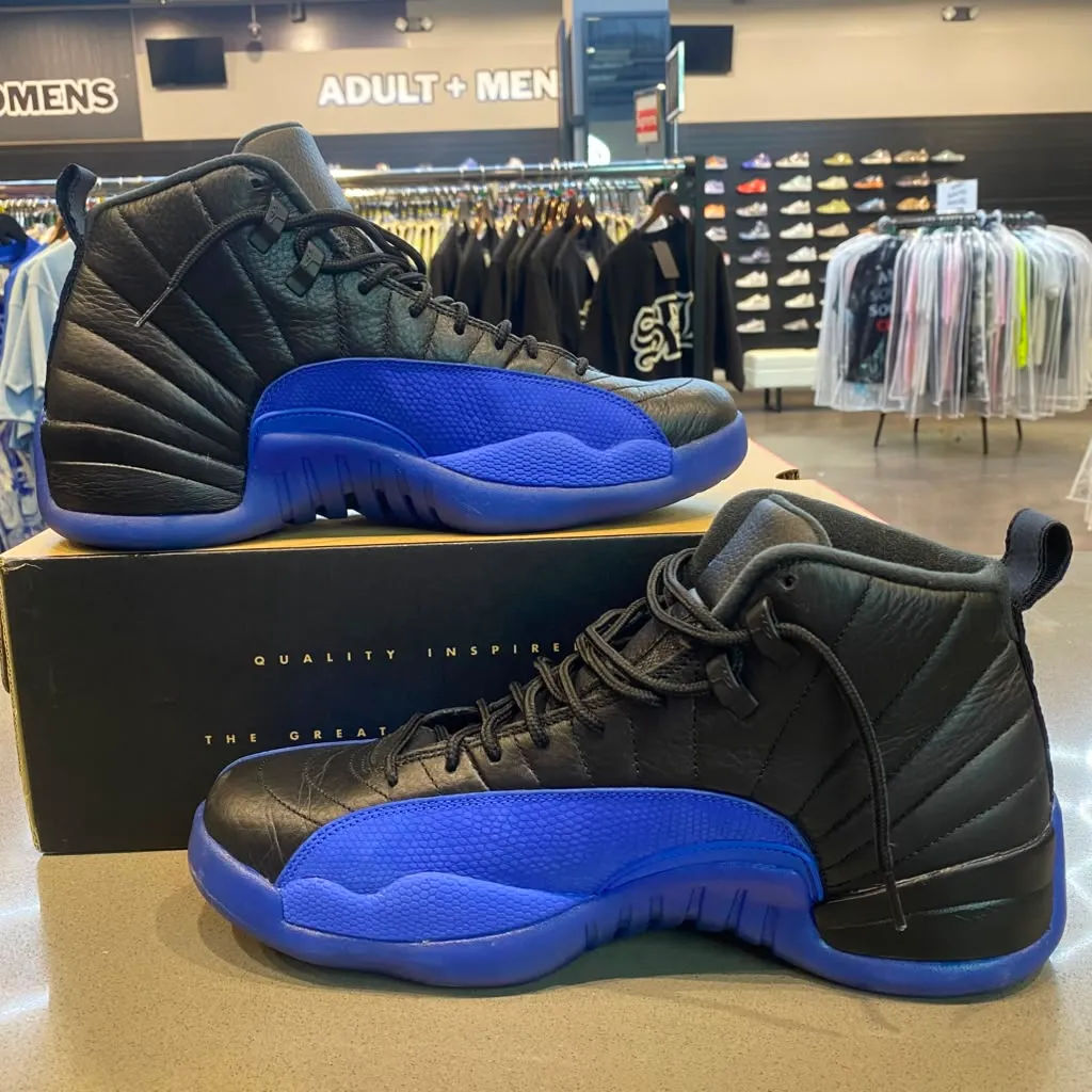 Jordan 12 Retro Black Game Royal Size 12 130690-014 - Pre-Owned
