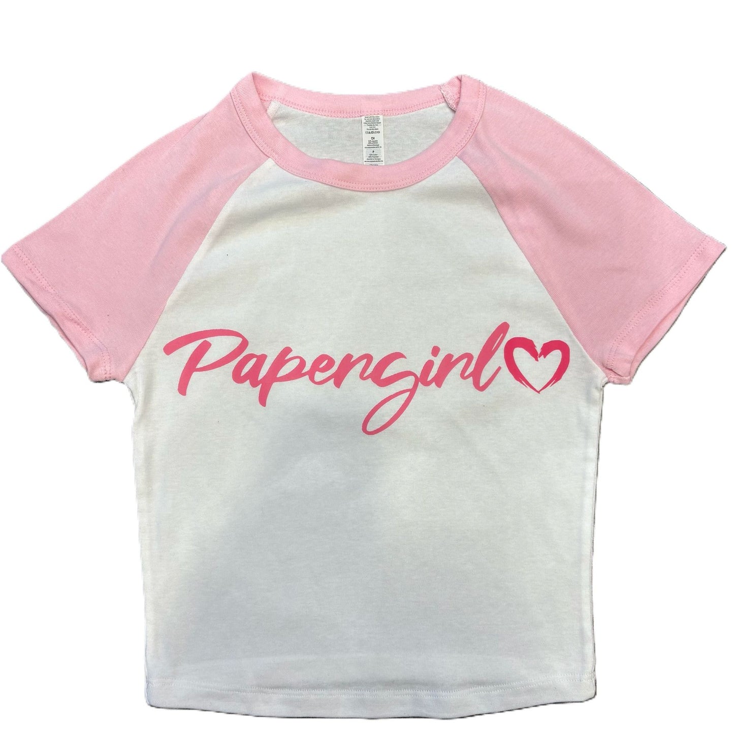 Pink Papergirl Crop Tee