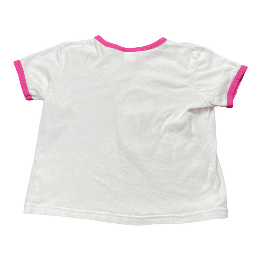 Vintage "Back Off I Bite" Cat Looney Tunes Cropped Ringer Shirt - Used/Worn