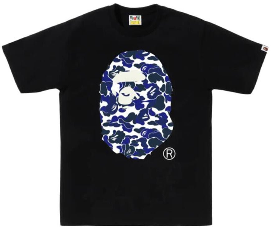 BAPE Color Camo Big Ape Head Tee Bape.com Black/Blue