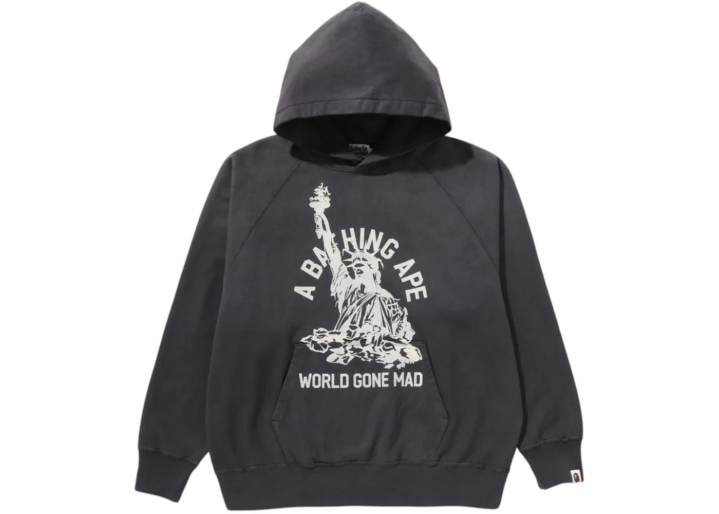BAPE Destroy Washed Relaxed Fit Pullover Hoodie Black