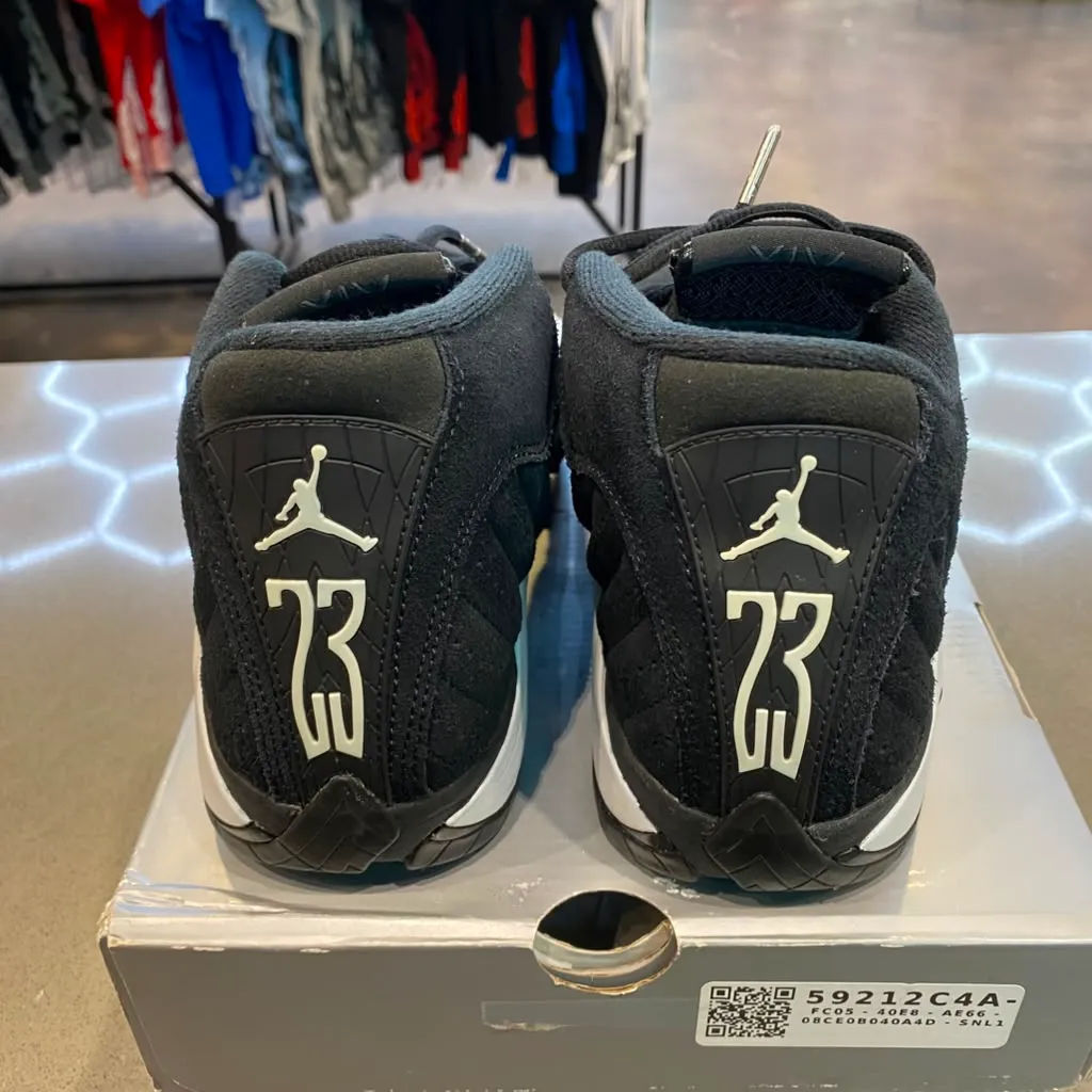 Jordan 14 Retro Black White Size 7M 487471-016 - Pre-Owned