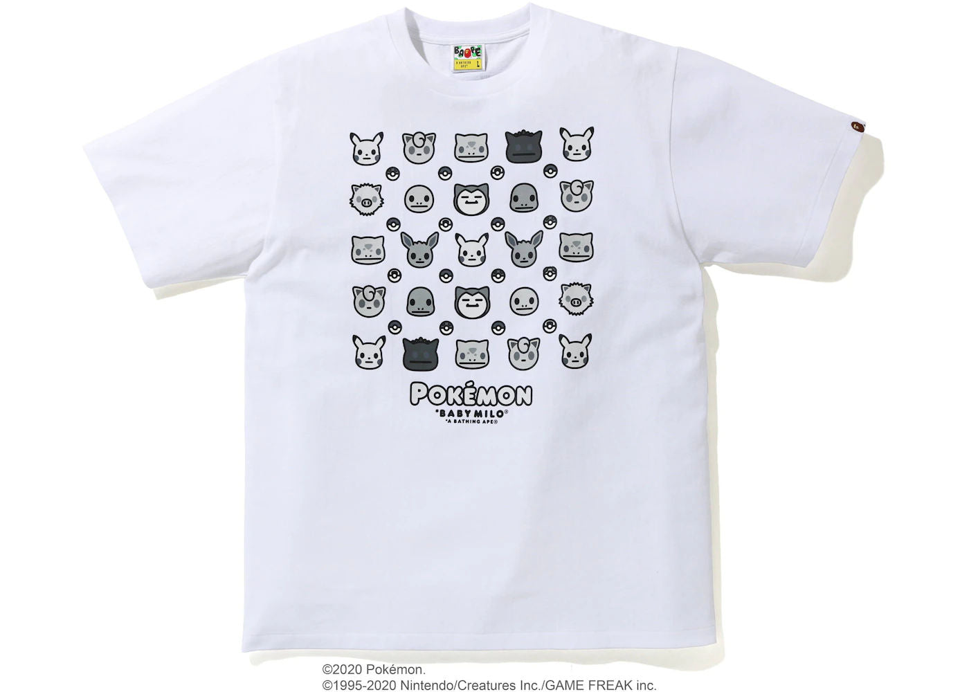 BAPE x Pokemon Monotone Tee #4 White