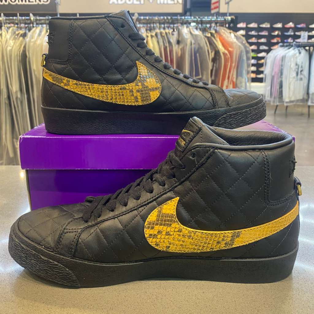 Nike SB Blazer Mid QS Supreme Black Size 10.5 DV5078-001 - Pre-Owned