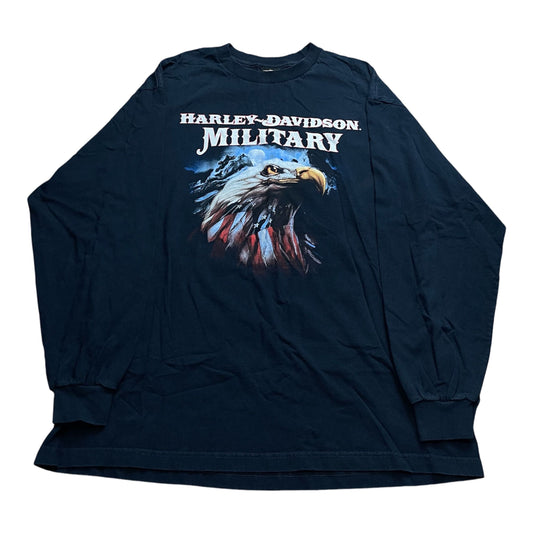 Vintage Harley-Davidson Military USA Eagle Long Sleeve T-Shirt - Used/Worn