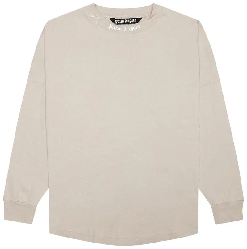 Palm Angels Classic Logo Over Long-Sleeve Tee 'Beige/White'