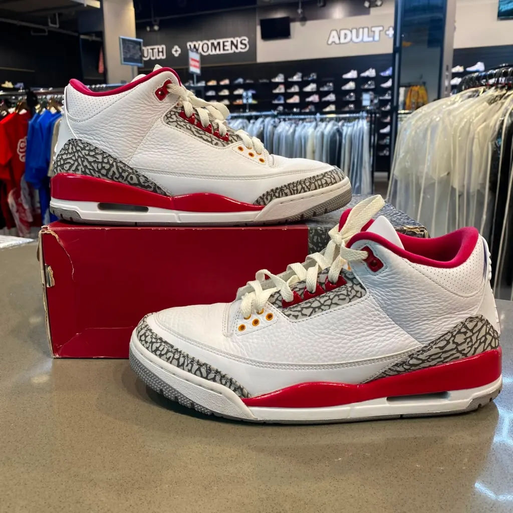 Jordan 3 Retro Cardinal Red Size 10 CT8532-126 - Pre-Owned