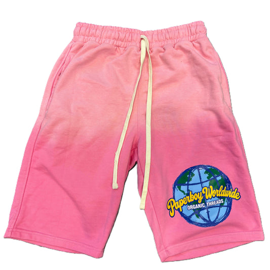 Paper Boy Worldwide Globe Shorts Pink