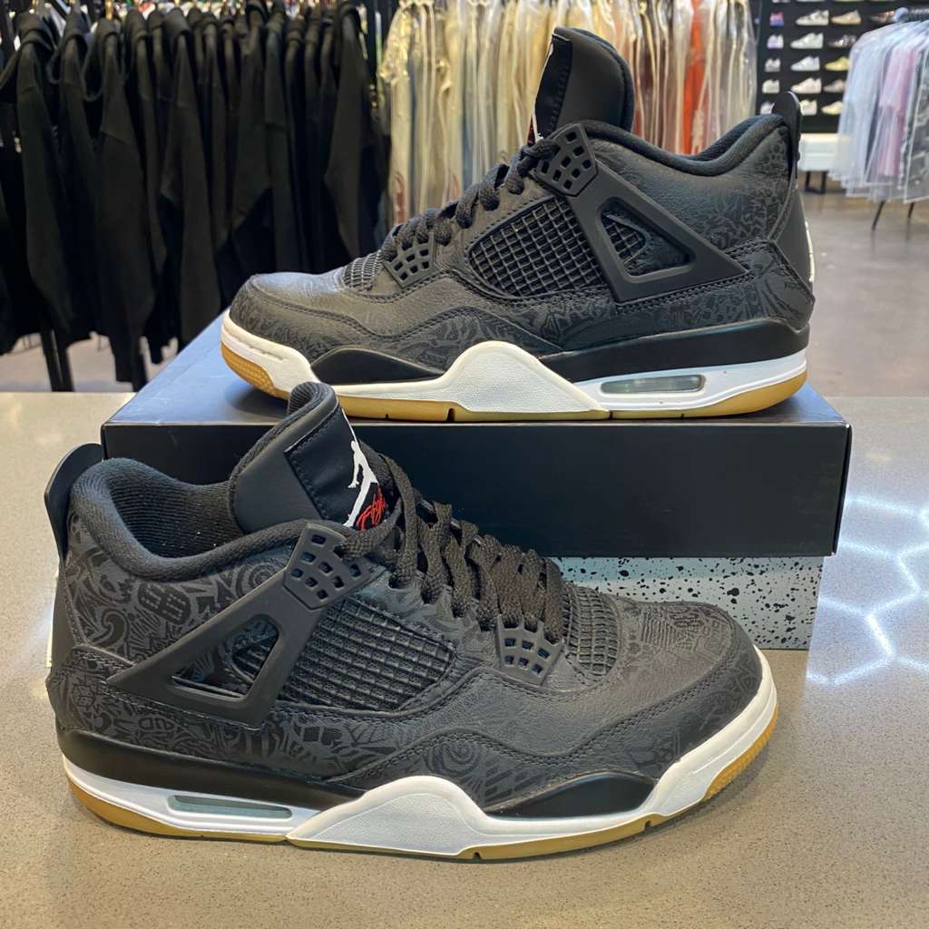 Jordan 4 Retro Laser Black Gum Size 9 CI1184-001 - Pre-Owned