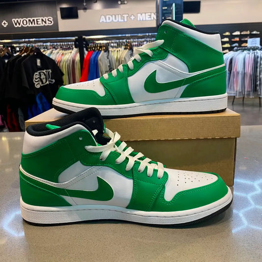 Jordan 1 Mid Lucky Green Size 11 DQ8426-301 - Pre-Owned (Replacement Box)