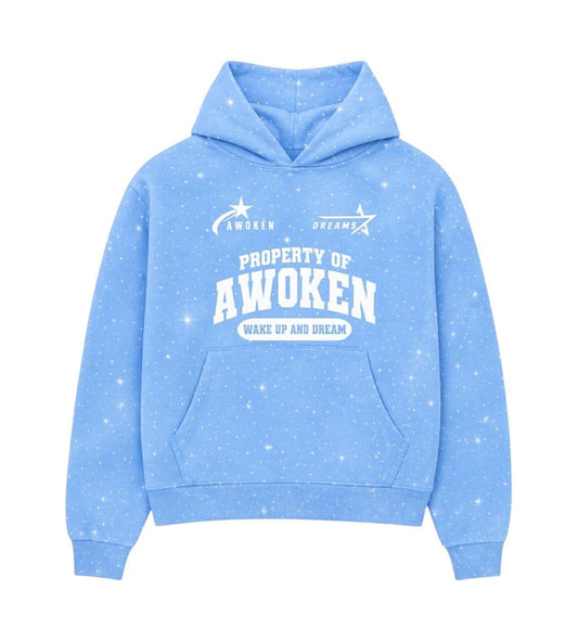 Awoken Dreams Rhinestone UNC Blue Hoodie