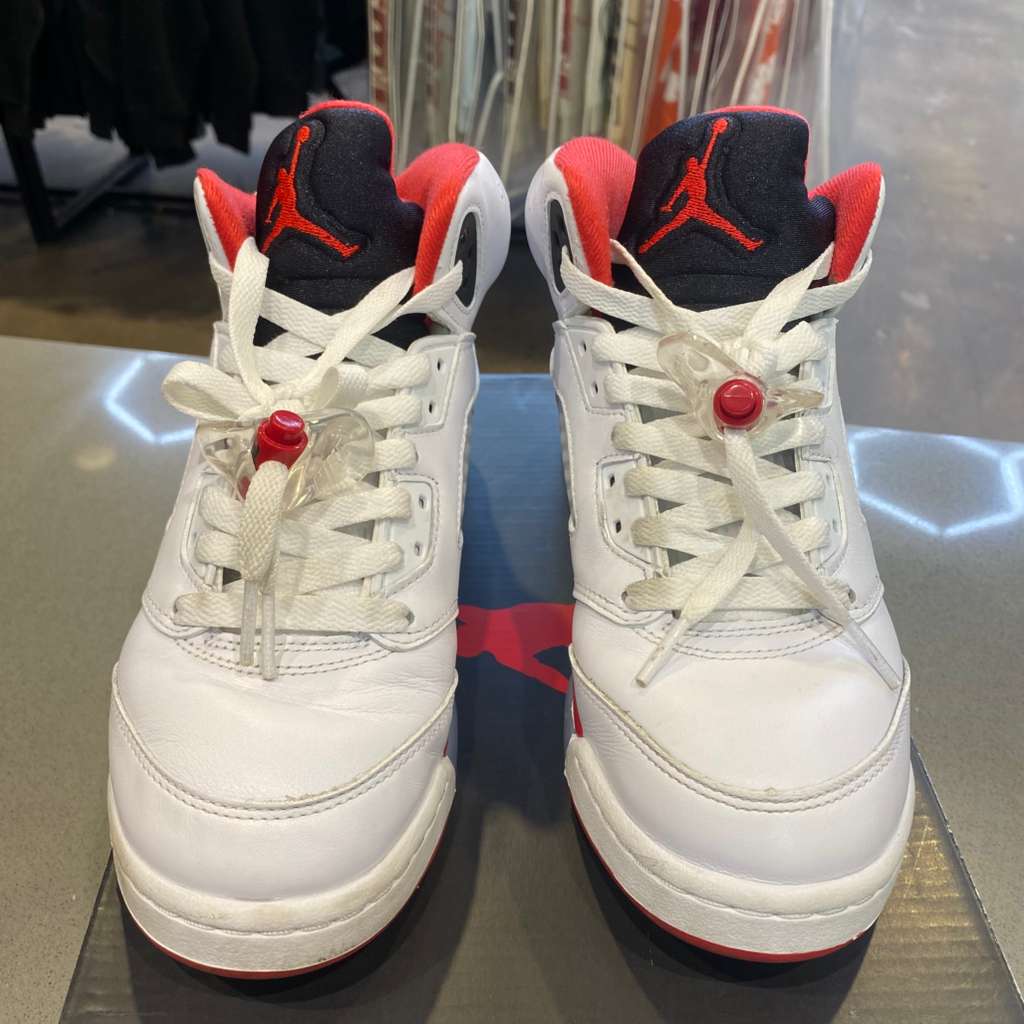 Jordan 5 Retro Fire Red Black Tongue (2025) (GS) Size 5.5Y HQ7980-101 - Pre-Owned