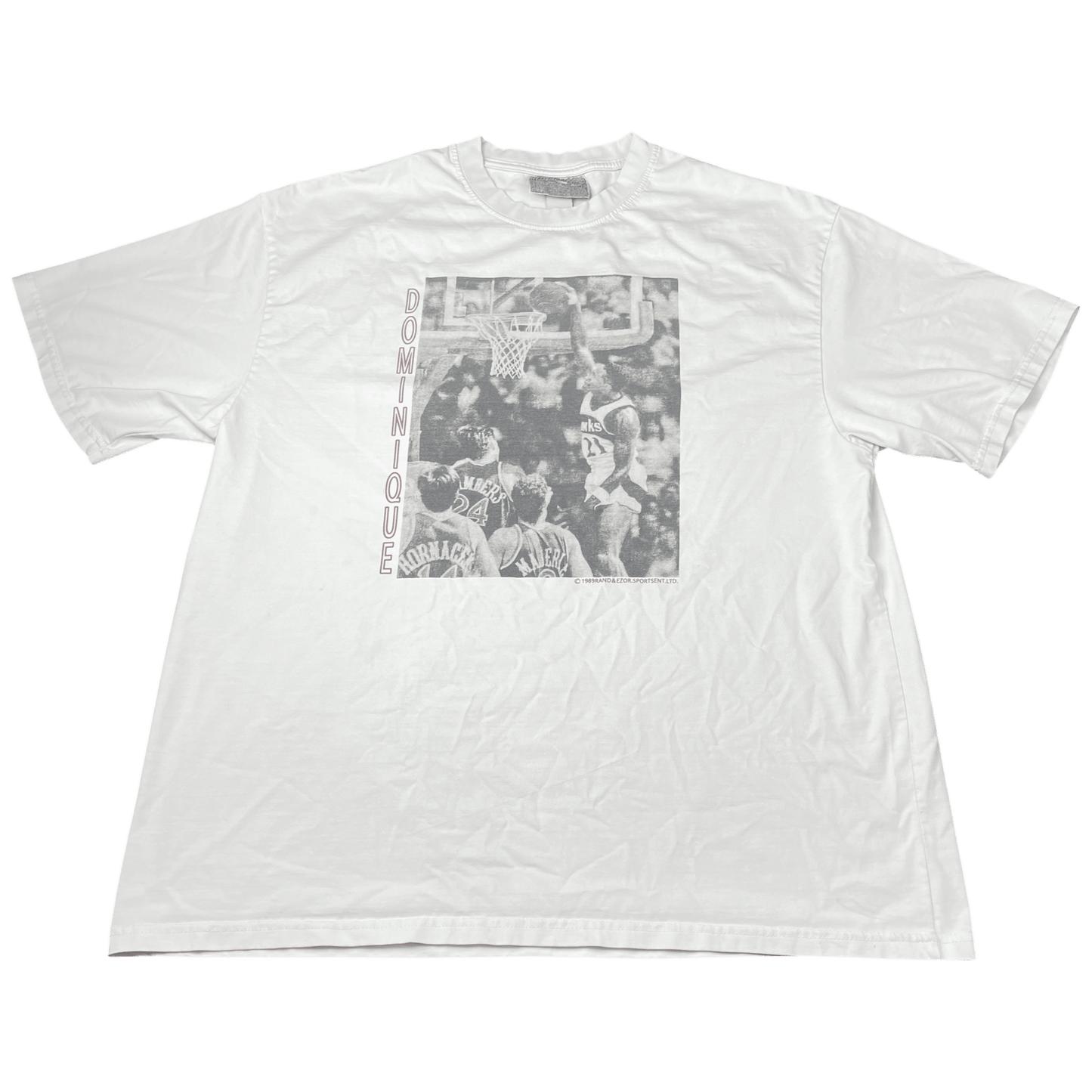 Vintage 1989 NBA Dominique Wilkins Basketball T-Shirt - Used/Worn