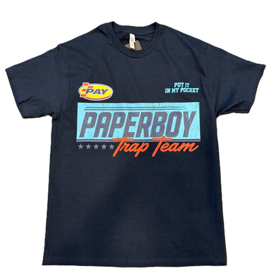 Paper Boy Raceblock Tee Navy/Carolina Bue/Red