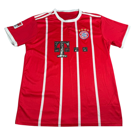 FC Bayern Munich 2017-18 Home Pinstripe Soccer Jersey - Used/Worn