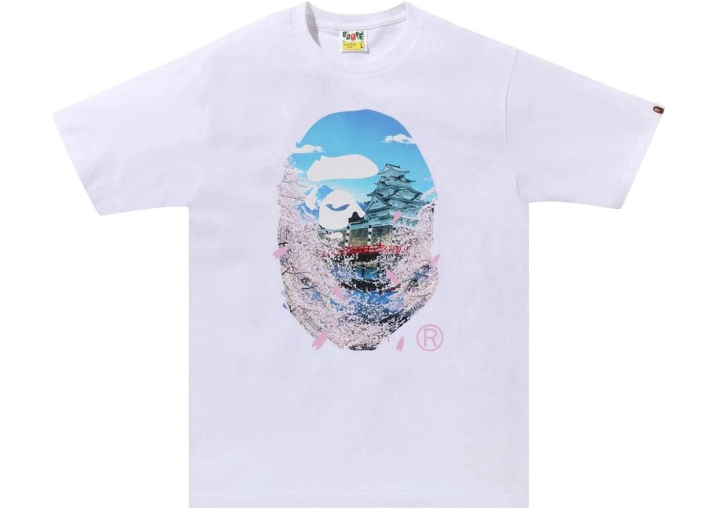 BAPE Sakura Photo Ape Head II Tee White