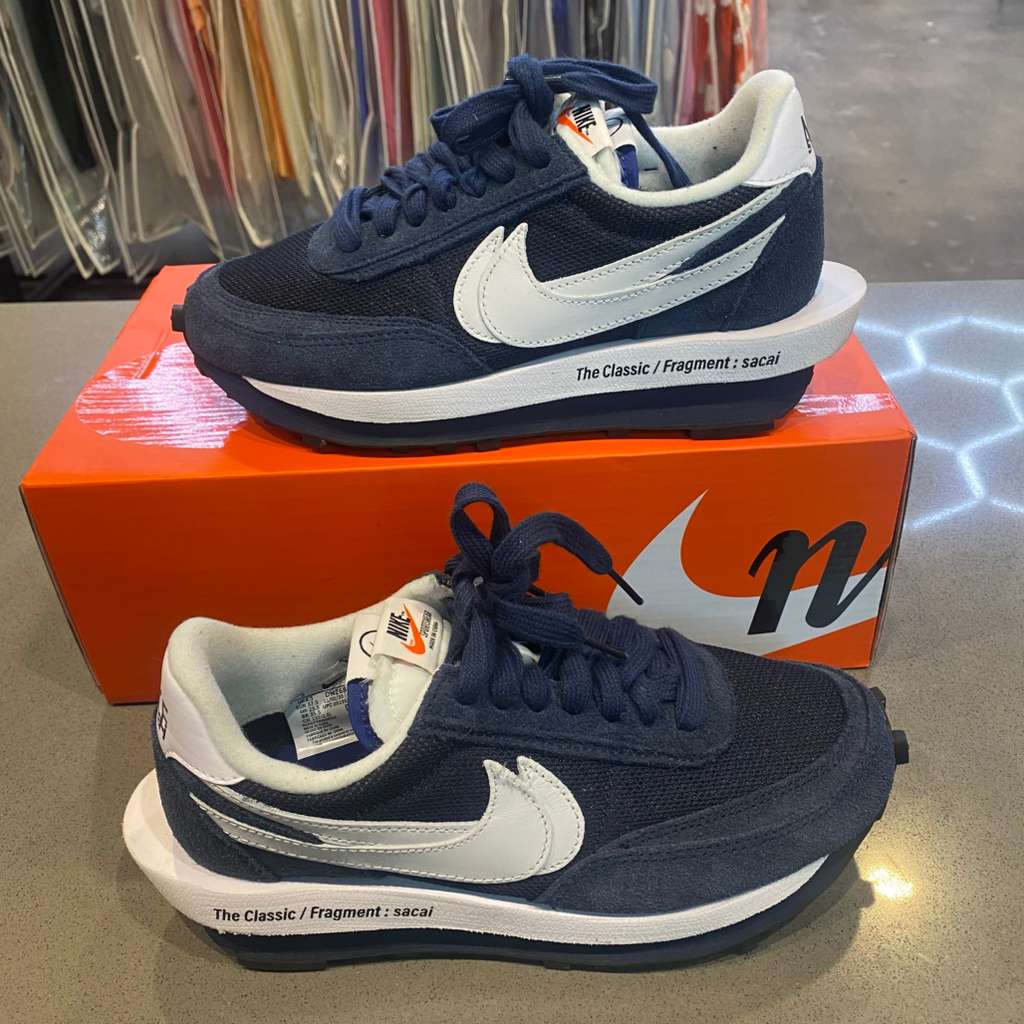 Nike LD Waffle SF sacai Fragment Blue Void Size 5 DH2684-400 - Pre-Owned