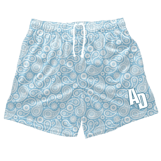 Blue Paisley Shorts