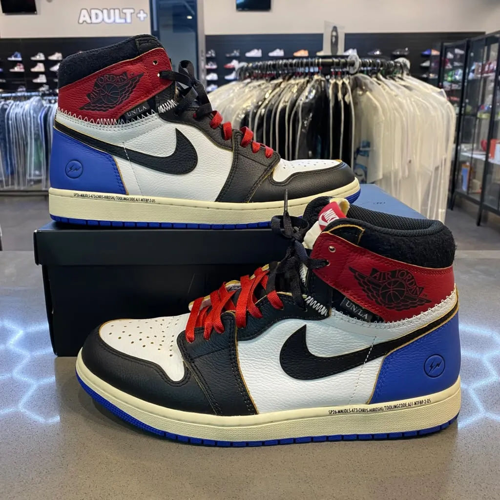 Jordan 1 Retro High OG SP Fragment x Union LA Varsity Red Sport Royal Size 11 IO7847-002 - Pre-Owned