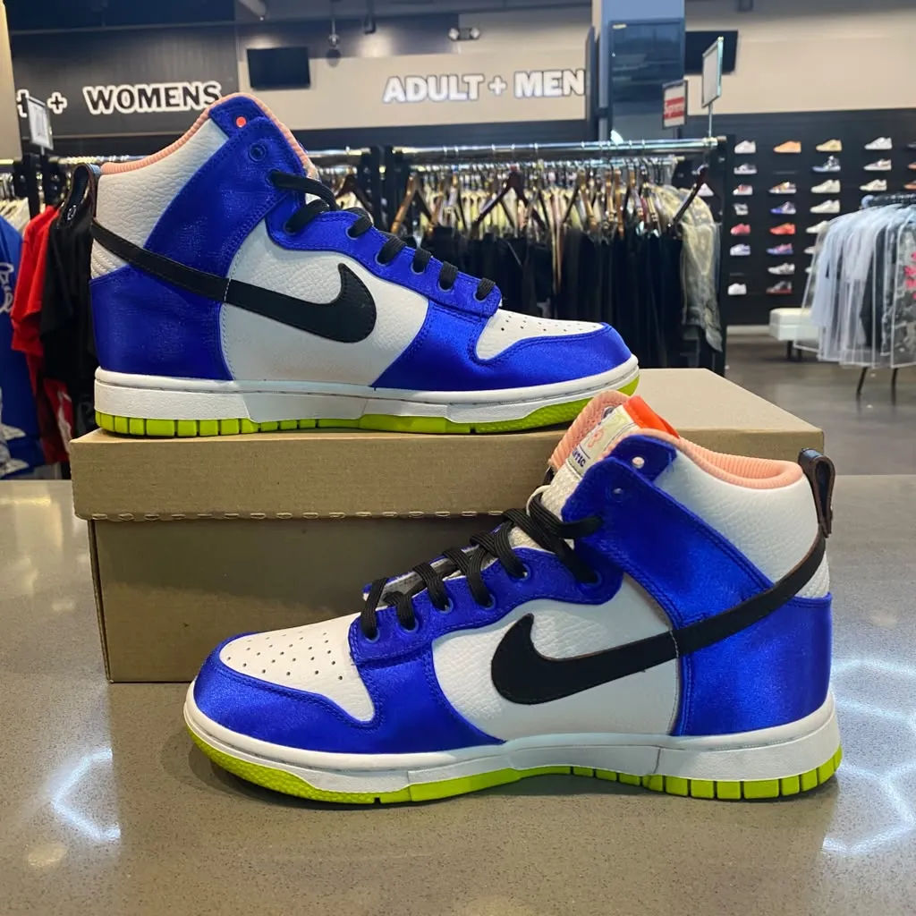 Nike Dunk High Blue Satin (Women's) Size 10W DV2185-100 - Pre-Owned (Replacement Box)