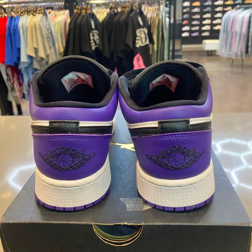 Jordan 1 Low Court Purple White (GS) Size 7Y 553560-500 - Pre-Owned