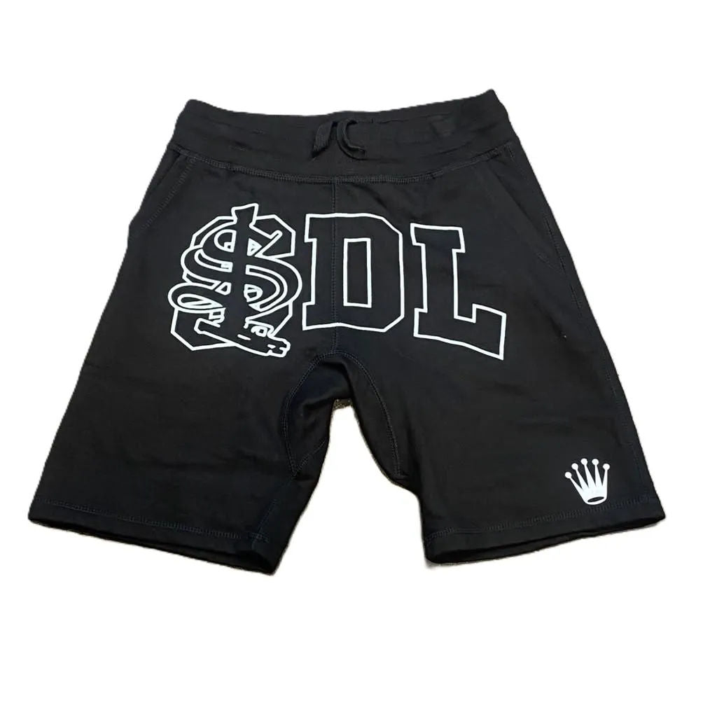SDL Rhinestone $ Logo Crown Sweatshorts Black
