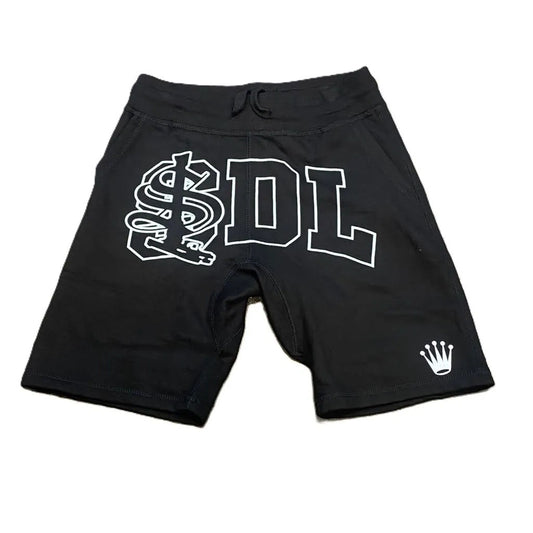 SDL Rhinestone $ Logo Crown Sweatshorts Black