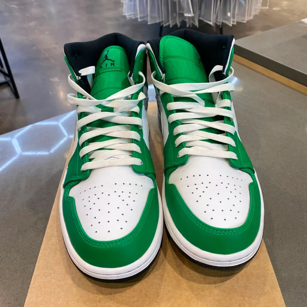 Jordan 1 Mid Lucky Green Size 11 DQ8426-301 - Pre-Owned (Replacement Box)