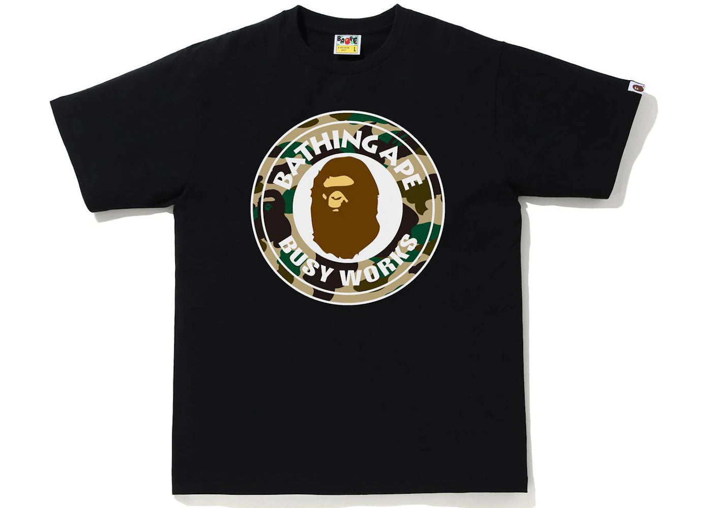 BAPE 1st Camo Busy Works Tee Black/Yellow