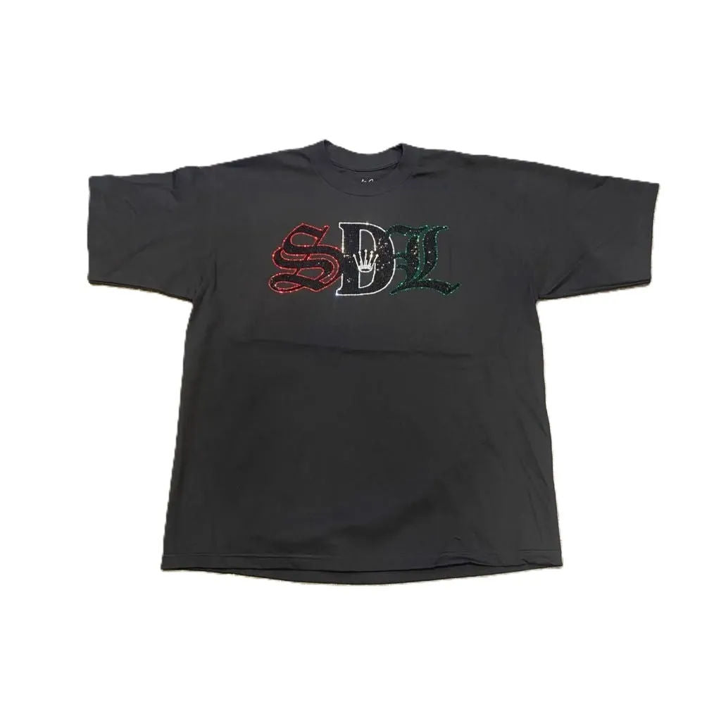 SDL Crown Script MX Rhinestone Logo Buddha Tee